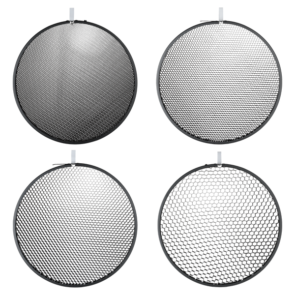 12" Honeycomb Grid Set 4 pcs. No. 1-4 - Light Shapers - Hensel USA